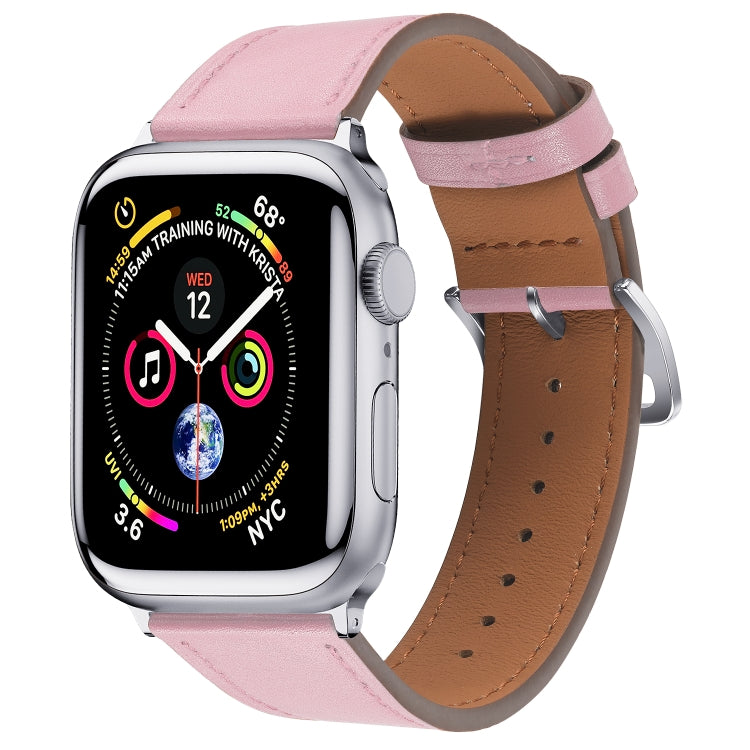 Small Waist Leather Watch Band For Apple Watch Ultra 49mm&Watch Ultra 2 49mm / Series 9&8&7 45mm / SE 3&SE 2&6&SE&5&4 44mm / 3&2&1 42mm(Pink) by bashfashion