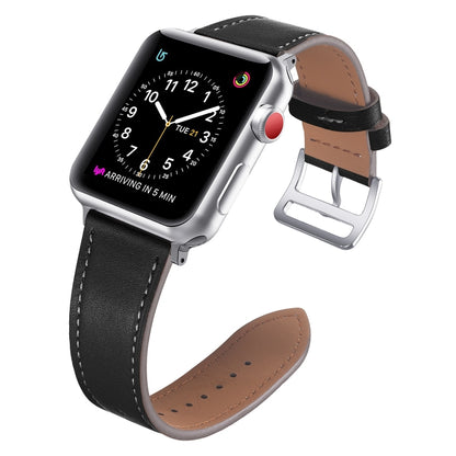 Small Waist Leather Watch Band For Apple Watch Ultra 49mm&Watch Ultra 2 49mm / Series 9&8&7 45mm / SE 3&SE 2&6&SE&5&4 44mm / 3&2&1 42mm(Black) by bashfashion