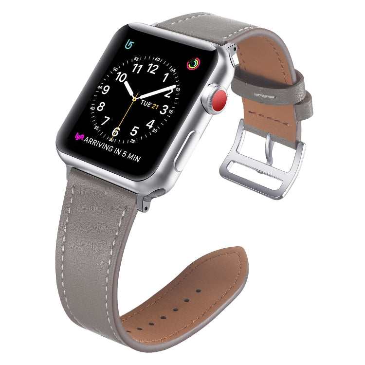 Small Waist Leather Watch Band For Apple Watch Ultra 49mm&Watch Ultra 2 49mm / Series 9&8&7 45mm / SE 3&SE 2&6&SE&5&4 44mm / 3&2&1 42mm(Grey) by bashfashion