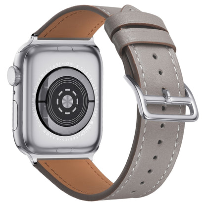 Small Waist Leather Watch Band For Apple Watch Ultra 49mm&Watch Ultra 2 49mm / Series 9&8&7 45mm / SE 3&SE 2&6&SE&5&4 44mm / 3&2&1 42mm(Grey) by bashfashion