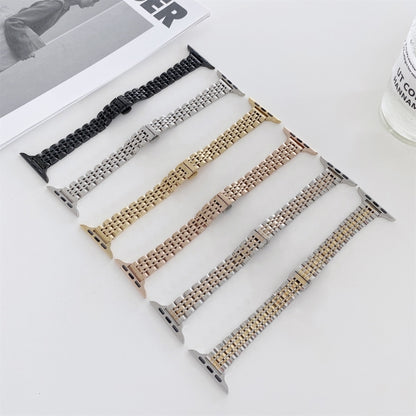 Seven-beads Steel Watch Band For Apple Watch Series 9&8&7 41mm / SE 3&SE 2&6&SE&5&4 40mm / 3&2&1 38mm (Starlight) by bashfashion