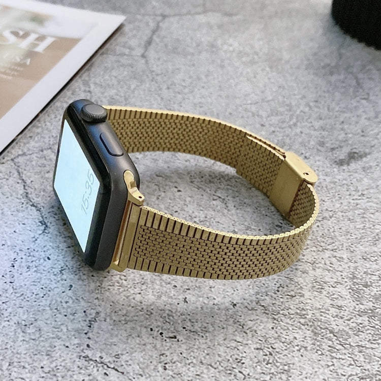 Small Waist Steel Watch Band For Apple Watch Series 9&8&7 41mm / SE 3&SE 2&6&SE&5&4 40mm / 3&2&1 38mm(Gold) by bashfashion