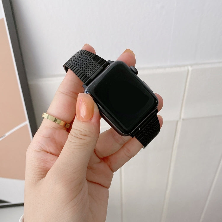 Small Waist Steel Watch Band For Apple Watch Series 9&8&7 41mm / SE 3&SE 2&6&SE&5&4 40mm / 3&2&1 38mm(Rose Gold) by bashfashion