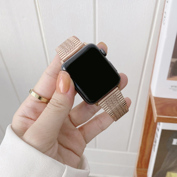 Small Waist Steel Watch Band For Apple Watch Series 9&8&7 41mm / SE 3&SE 2&6&SE&5&4 40mm / 3&2&1 38mm(Rose Gold) by bashfashion