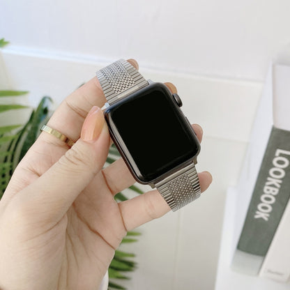 Small Waist Steel Watch Band For Apple Watch Series 9&8&7 41mm / SE 3&SE 2&6&SE&5&4 40mm / 3&2&1 38mm(Black) by bashfashion