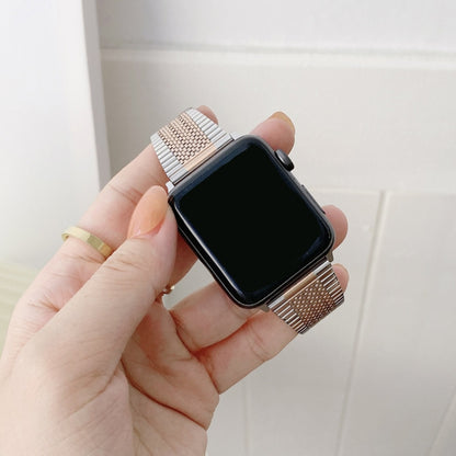 Small Waist Steel Watch Band For Apple Watch Series 9&8&7 41mm / SE 3&SE 2&6&SE&5&4 40mm / 3&2&1 38mm(Rose Gold) by bashfashion