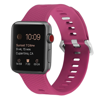 Silicone Watch Band For Apple Watch Ultra 49mm&Watch Ultra 2 49mm / Series 9&8&7 45mm / SE 3&SE 2&6&SE&5&4 44mm / 3&2&1 42mm(Pink) by bashfashion