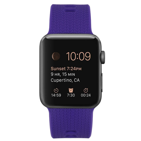 Silicone Watch Band For Apple Watch Ultra 49mm&Watch Ultra 2 49mm / Series 9&8&7 45mm / SE 3&SE 2&6&SE&5&4 44mm / 3&2&1 42mm(Dark Purple) by bashfashion