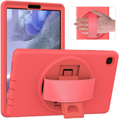 For Samsung Galaxy Tab A7 Lite 8.7 T220 360 Degree Rotation PC + TPU Protective Case with Holder & Hand-strap & Pen Slot(Pink) by bashfashion