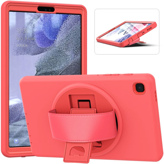 For Samsung Galaxy Tab A7 Lite 8.7 T220 360 Degree Rotation PC + TPU Protective Case with Holder & Hand-strap & Pen Slot(Pink) by bashfashion
