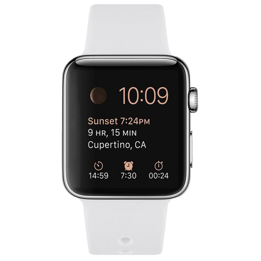 Silicone Watch Band For Apple Watch Ultra 49mm&Watch Ultra 2 49mm / Series 9&8&7 45mm / SE 3&SE 2&6&SE&5&4 44mm / 3&2&1 42mm(White) by bashfashion