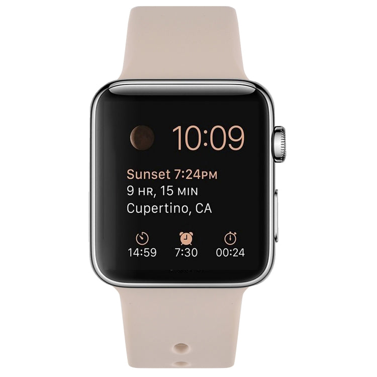 Silicone Watch Band For Apple Watch Ultra 49mm&Watch Ultra 2 49mm / Series 9&8&7 45mm / SE 3&SE 2&6&SE&5&4 44mm / 3&2&1 42mm(Pink Sand) by bashfashion