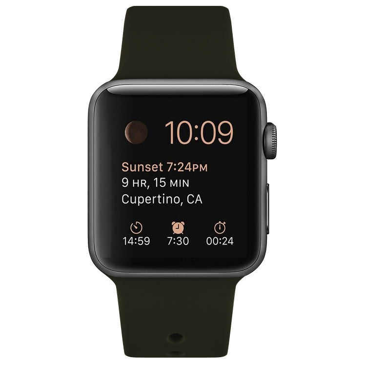 Silicone Watch Band For Apple Watch Ultra 49mm&Watch Ultra 2 49mm / Series 9&8&7 45mm / SE 3&SE 2&6&SE&5&4 44mm / 3&2&1 42mm(Olive Green) by bashfashion