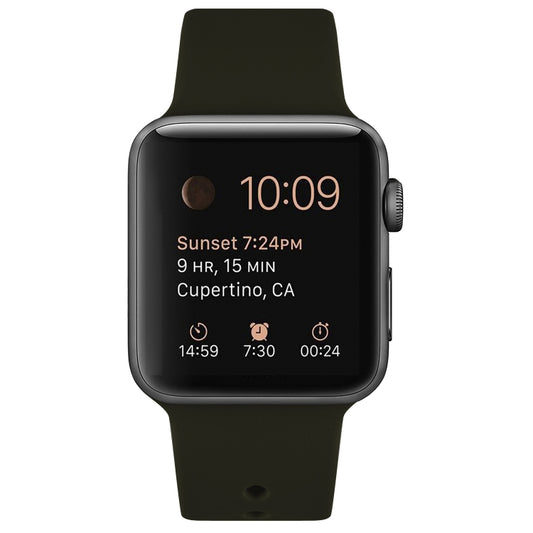 Silicone Watch Band For Apple Watch Ultra 49mm&Watch Ultra 2 49mm / Series 9&8&7 45mm / SE 3&SE 2&6&SE&5&4 44mm / 3&2&1 42mm(Olive Green) by bashfashion