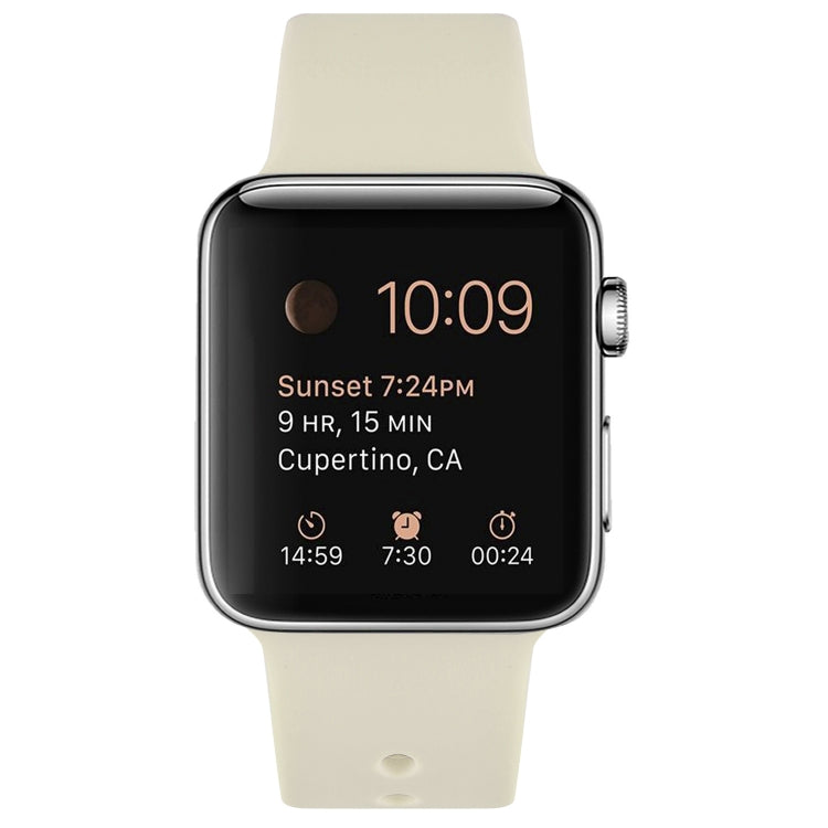 Silicone Watch Band For Apple Watch Ultra 49mm&Watch Ultra 2 49mm / Series 9&8&7 45mm / SE 3&SE 2&6&SE&5&4 44mm / 3&2&1 42mm(Antique White) by bashfashion