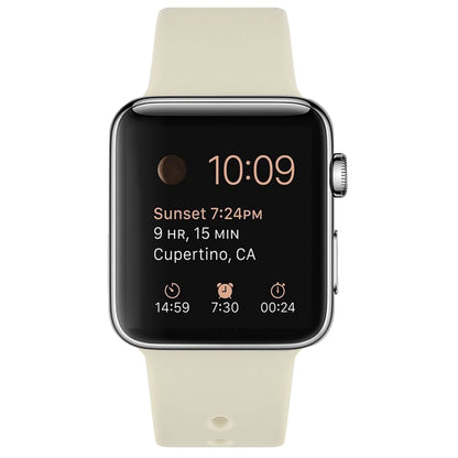 Silicone Watch Band For Apple Watch Ultra 49mm&Watch Ultra 2 49mm / Series 9&8&7 45mm / SE 3&SE 2&6&SE&5&4 44mm / 3&2&1 42mm(Antique White) by bashfashion