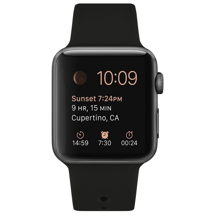 Silicone Watch Band For Apple Watch Ultra 49mm&Watch Ultra 2 49mm / Series 9&8&7 45mm / SE 3&SE 2&6&SE&5&4 44mm / 3&2&1 42mm(Black) by bashfashion