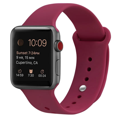 Silicone Watch Band For Apple Watch Ultra 49mm&Watch Ultra 2 49mm / Series 9&8&7 45mm / SE 3&SE 2&6&SE&5&4 44mm / 3&2&1 42mm(Rose Red) by bashfashion
