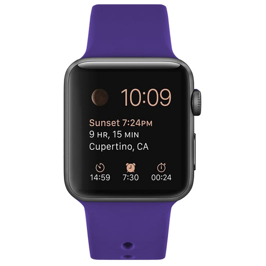 Silicone Watch Band For Apple Watch Ultra 49mm&Watch Ultra 2 49mm / Series 9&8&7 45mm / SE 3&SE 2&6&SE&5&4 44mm / 3&2&1 42mm(Dark Purple) by bashfashion
