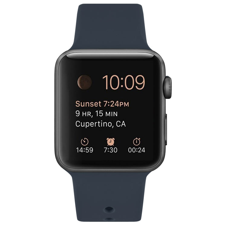 Silicone Watch Band For Apple Watch Ultra 49mm&Watch Ultra 2 49mm / Series 9&8&7 45mm / SE 3&SE 2&6&SE&5&4 44mm / 3&2&1 42mm(Midnight Blue) by bashfashion