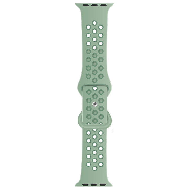 Butterfly Buckle Dual-tone Liquid Silicone Watch Band For Apple Watch Ultra 49mm&Watch Ultra 2 49mm / Series 9&8&7 45mm / SE 3&SE 2&6&SE&5&4 44mm / 3&2&1 42mm(Cloudy Gray+Gray Green) by bashfashion