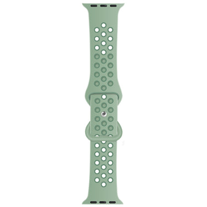 Butterfly Buckle Dual-tone Liquid Silicone Watch Band For Apple Watch Ultra 49mm&Watch Ultra 2 49mm / Series 9&8&7 45mm / SE 3&SE 2&6&SE&5&4 44mm / 3&2&1 42mm(Cloudy Gray+Gray Green) by bashfashion