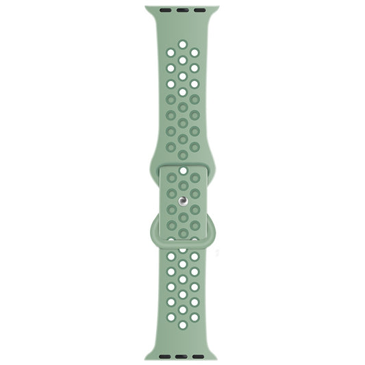 Butterfly Buckle Dual-tone Liquid Silicone Watch Band For Apple Watch Ultra 49mm&Watch Ultra 2 49mm / Series 9&8&7 45mm / SE 3&SE 2&6&SE&5&4 44mm / 3&2&1 42mm(Cloudy Gray+Gray Green) by bashfashion