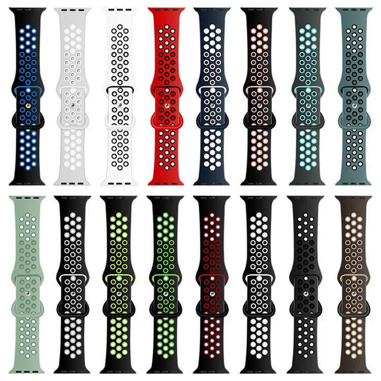 Butterfly Buckle Dual-tone Liquid Silicone Watch Band For Apple Watch Ultra 49mm&Watch Ultra 2 49mm / Series 9&8&7 45mm / SE 3&SE 2&6&SE&5&4 44mm / 3&2&1 42mm(Cloudy Gray+Gray Green) by bashfashion