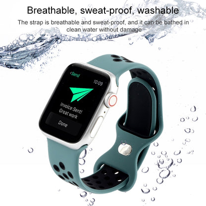 Butterfly Buckle Dual-tone Liquid Silicone Watch Band For Apple Watch Ultra 49mm&Watch Ultra 2 49mm / Series 9&8&7 45mm / SE 3&SE 2&6&SE&5&4 44mm / 3&2&1 42mm(Cloudy Gray+Gray Green) by bashfashion