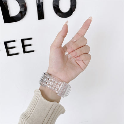 Integrated Color Contrast Watch Band For Apple Watch Series 9&8&7 41mm / SE 3&SE 2&6&SE&5&4 40mm / 3&2&1 38mm(Blue) by bashfashion