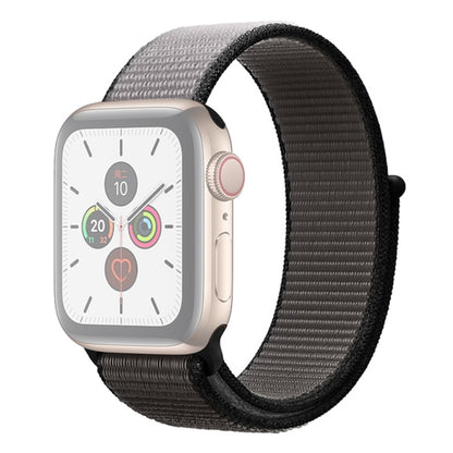 For Apple Watch Series 7 41mm / 6 & SE & 5 & 4 40mm / 3 & 2 & 1 38mm Color Matching Nylon Watch Band(Black + Grey) by bashfashion