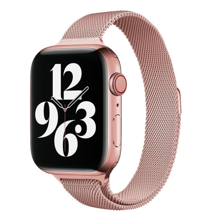Milan Loopback Small Waist Watch Band For Apple Watch Ultra 49mm&Watch Ultra 2 49mm / Series 9&8&7 45mm / SE 3&SE 2&6&SE&5&4 44mm / 3&2&1 42mm(Rose Gold) by bashfashion