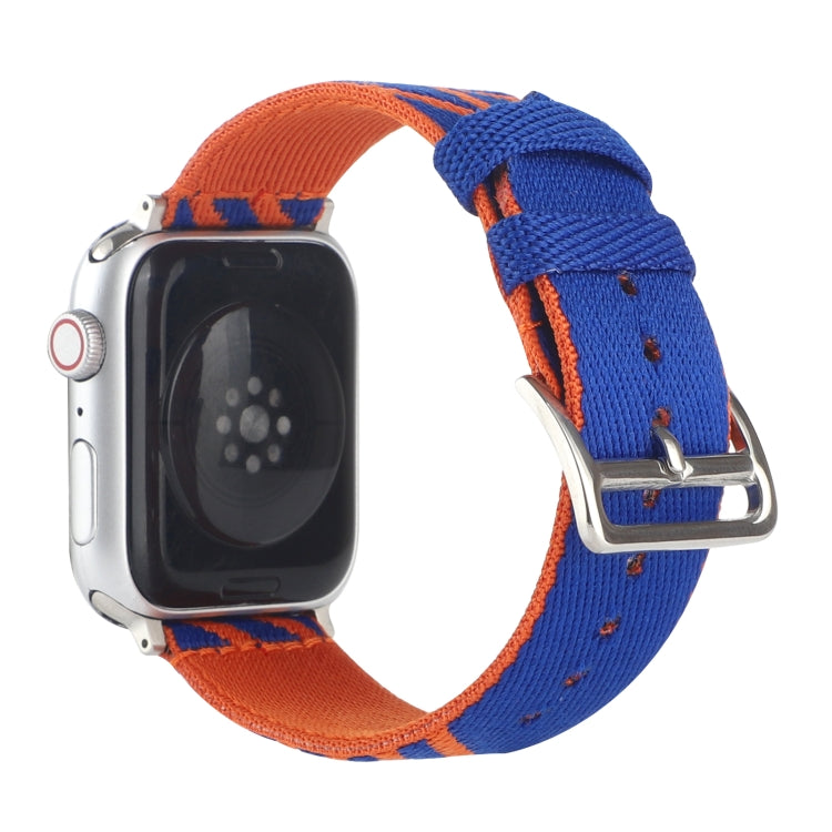 Nylon Single Loop Watch Band For Apple Watch Series 9&8&7 41mm / SE 3&SE 2&6&SE&5&4 40mm / 3&2&1 38mm(Orange+Black) by bashfashion