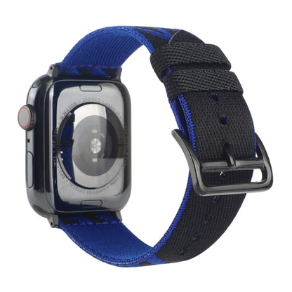 Nylon Single Loop Watch Band For Apple Watch Ultra 49mm&Watch Ultra 2 49mm / Series 9&8&7 45mm / SE 3&SE 2&6&SE&5&4 44mm / 3&2&1 42mm(Blue+Black) by bashfashion