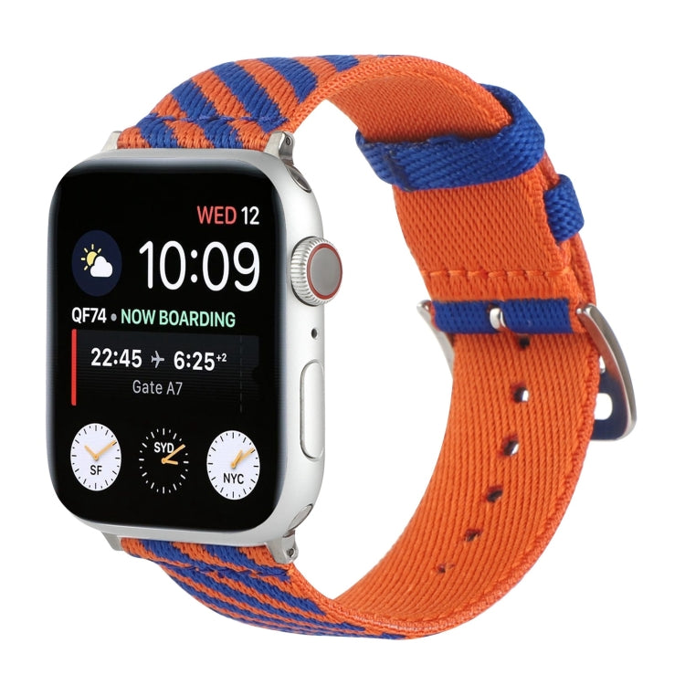 Nylon Single Loop Watch Band For Apple Watch Ultra 49mm&Watch Ultra 2 49mm / Series 9&8&7 45mm / SE 3&SE 2&6&SE&5&4 44mm / 3&2&1 42mm(Orange+Black) by bashfashion