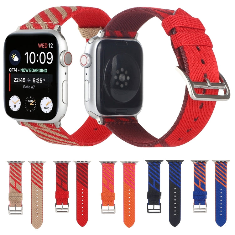 Nylon Single Loop Watch Band For Apple Watch Ultra 49mm&Watch Ultra 2 49mm / Series 9&8&7 45mm / SE 3&SE 2&6&SE&5&4 44mm / 3&2&1 42mm(Red+Dark Red) by bashfashion