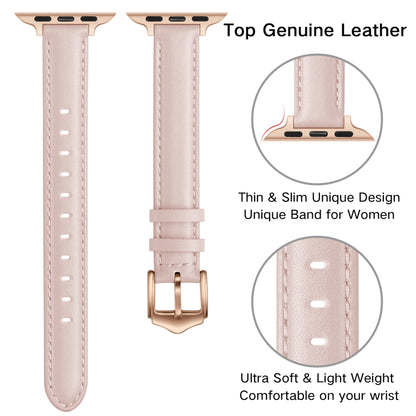 Business Style Leather Watch Band For Apple Watch Ultra 49mm&Watch Ultra 2 49mm / Series 9&8&7 45mm / SE 3&SE 2&6&SE&5&4 44mm / 3&2&1 42mm(Pink Sand) by bashfashion