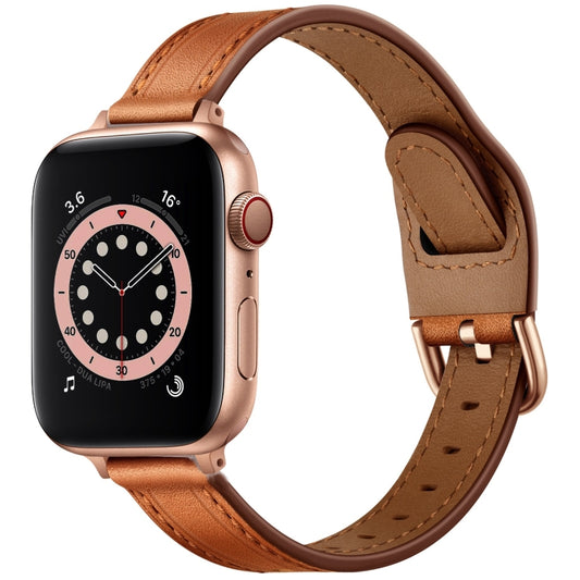 Women Starry Sky Style Leather Watch Band For Apple Watch Series 9&8&7 41mm / SE 3&SE 2&6&SE&5&4 40mm / 3&2&1 38mm(Brown Rose Gold Buckle) by bashfashion