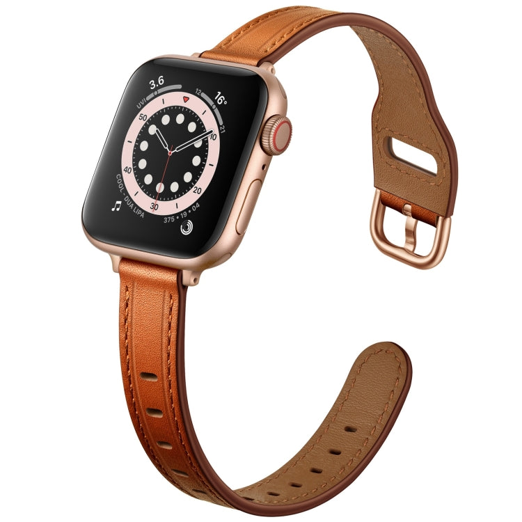 Women Starry Sky Style Leather Watch Band For Apple Watch Series 9&8&7 41mm / SE 3&SE 2&6&SE&5&4 40mm / 3&2&1 38mm(Brown Rose Gold Buckle) by bashfashion