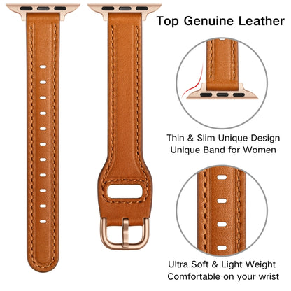 Women Starry Sky Style Leather Watch Band For Apple Watch Series 9&8&7 41mm / SE 3&SE 2&6&SE&5&4 40mm / 3&2&1 38mm(Brown Rose Gold Buckle) by bashfashion