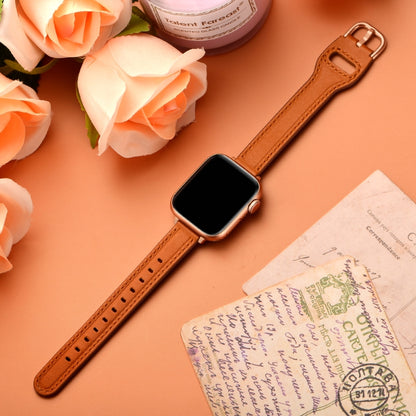 Women Starry Sky Style Leather Watch Band For Apple Watch Series 9&8&7 41mm / SE 3&SE 2&6&SE&5&4 40mm / 3&2&1 38mm(Brown Rose Gold Buckle) by bashfashion