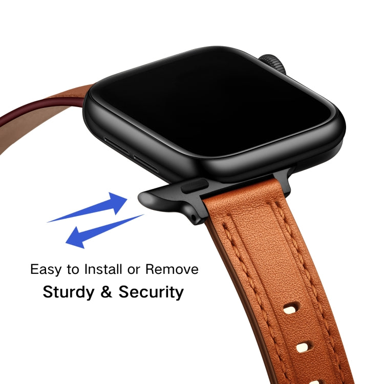 Women Starry Sky Style Leather Watch Band For Apple Watch Series 9&8&7 41mm / SE 3&SE 2&6&SE&5&4 40mm / 3&2&1 38mm(Brown Black Buckle) by bashfashion