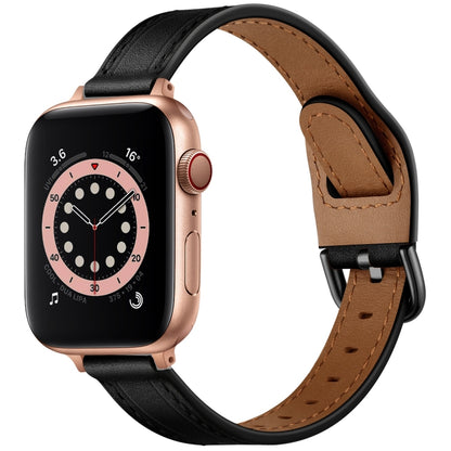 Women Starry Sky Style Leather Watch Band For Apple Watch Series 9&8&7 41mm / SE 3&SE 2&6&SE&5&4 40mm / 3&2&1 38mm(Black Black Buckle) by bashfashion