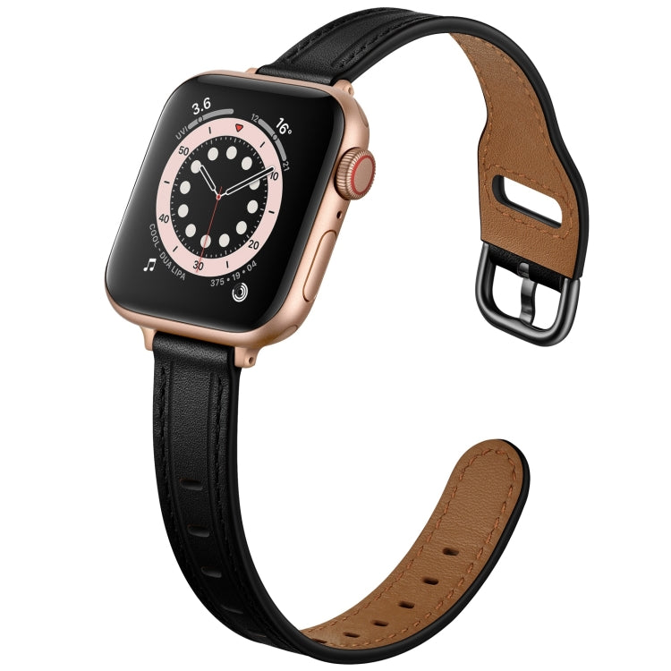 Women Starry Sky Style Leather Watch Band For Apple Watch Series 9&8&7 41mm / SE 3&SE 2&6&SE&5&4 40mm / 3&2&1 38mm(Black Black Buckle) by bashfashion