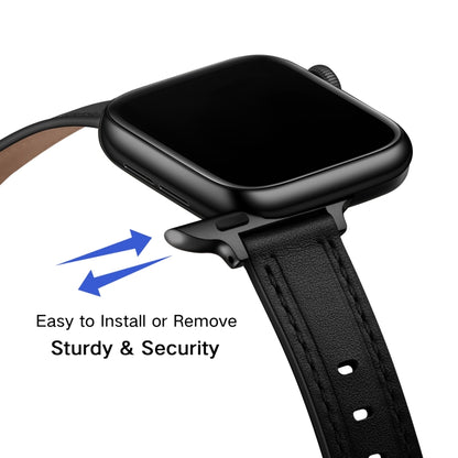 Women Starry Sky Style Leather Watch Band For Apple Watch Series 9&8&7 41mm / SE 3&SE 2&6&SE&5&4 40mm / 3&2&1 38mm(Black Black Buckle) by bashfashion