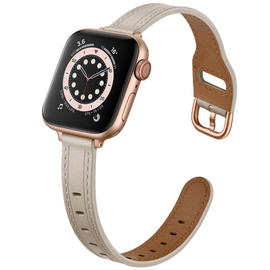Women Starry Sky Style Leather Watch Band For Apple Watch Series 9&8&7 41mm / SE 3&SE 2&6&SE&5&4 40mm / 3&2&1 38mm(Creamy-white) by bashfashion