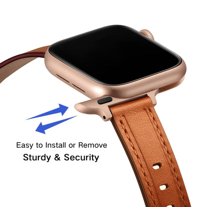 Women Starry Sky Style Leather Watch Band For Apple Watch Ultra 49mm&Watch Ultra 2 49mm / Series 9&8&7 45mm / SE 3&SE 2&6&SE&5&4 44mm / 3&2&1 42mm(Brown Rose Gold Buckle) by bashfashion