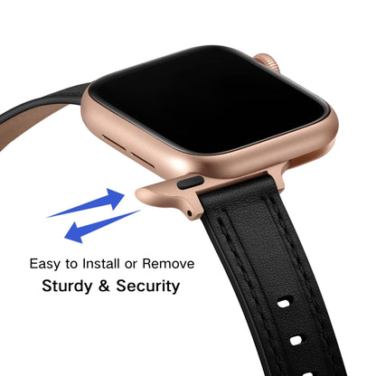 Women Starry Sky Style Leather Watch Band For Apple Watch Ultra 49mm&Watch Ultra 2 49mm / Series 9&8&7 45mm / SE 3&SE 2&6&SE&5&4 44mm / 3&2&1 42mm(Black Rose Gold Buckle) by bashfashion