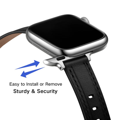 Women Starry Sky Style Leather Watch Band For Apple Watch Ultra 49mm&Watch Ultra 2 49mm / Series 9&8&7 45mm / SE 3&SE 2&6&SE&5&4 44mm / 3&2&1 42mm(Black Silver Buckle) by bashfashion