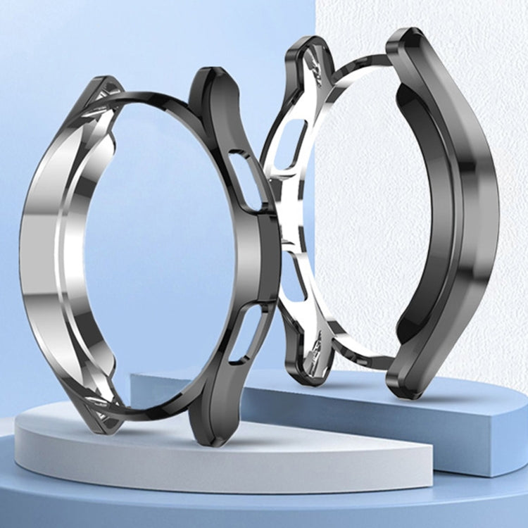 For Samsung Galaxy Watch4 Classic 42mm Electroplating Hollow Half-pack TPU Protective Case(Black) by ENKAY